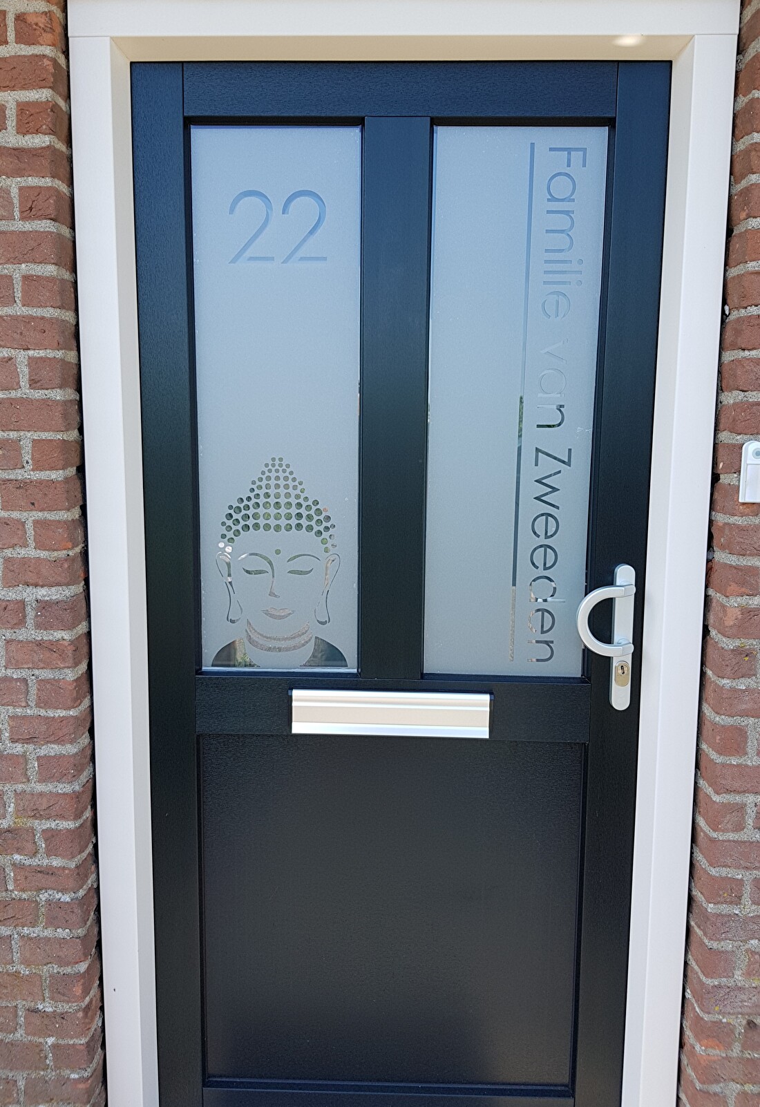glasfolie raamfolie voordeur boeddha