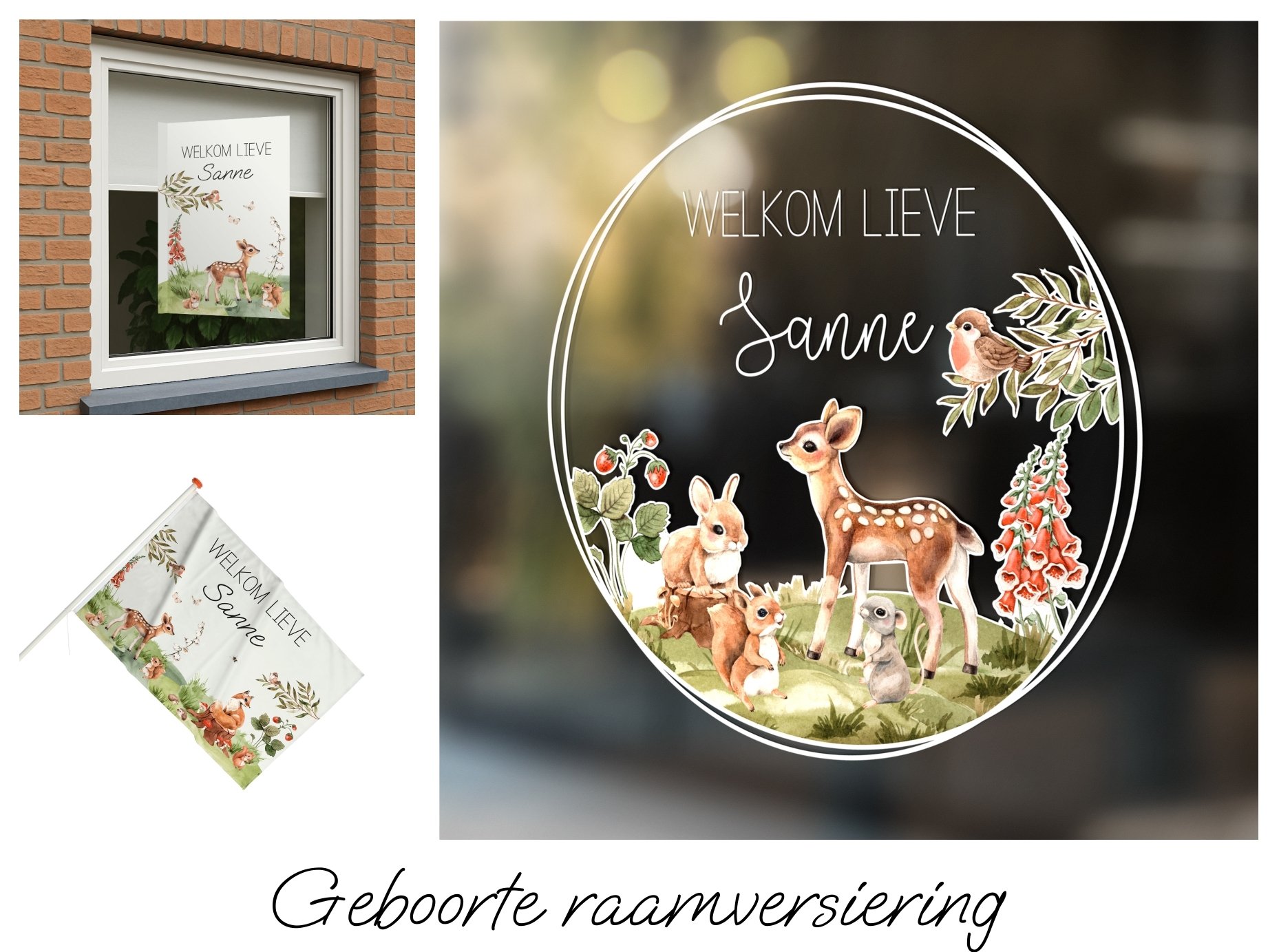 Geboorte raamversiering