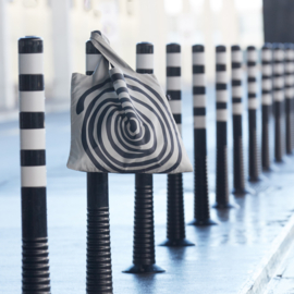 LOQI vouwtasje  - Spirals black gerecycled