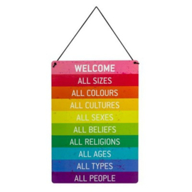 Regenboog Welcome bord A4