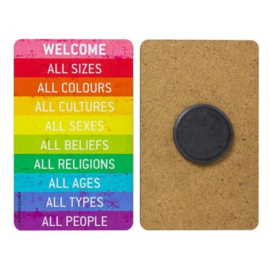 Memo magneet regenboog Welcome