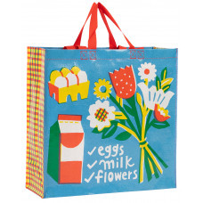 Blue Q shopper Eggs milk flowers