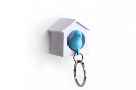 Qualy mini sparrow keyring blauw