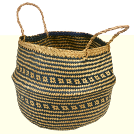 Rex London seagrass navy basket large