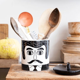 KItsch Kitchen storage jar Carlos b&w