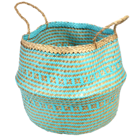 Rex London seagrass turquoise basket large