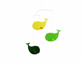 Flensted Mobile Happy Whales yellow/green