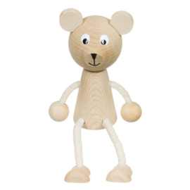 Beer zitfiguur blank hout