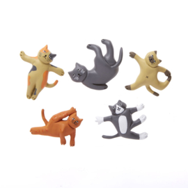 Kikkerland Cat yoga magnets