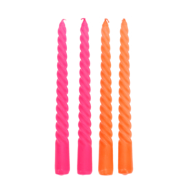 Rex London spiraal kaarsen pink&orange (4)