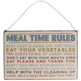 Rex London Vintage metal sign mealtime rules