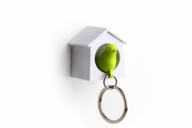 Qualy mini sparrow keyring groen