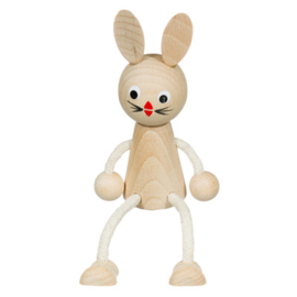 Konijn zitfiguur blank hout