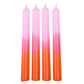 Rex London dip dye kaarsen pink/orange (4)