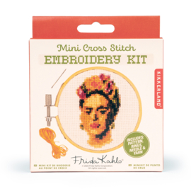 Kikkerland Mini embroidery kit Frida Kahlo