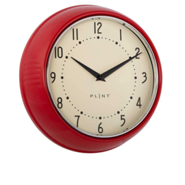 Plint Retro wand klok rood