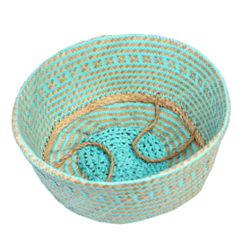 Rex London seagrass turquoise basket large