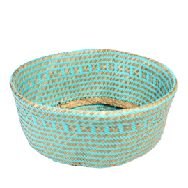 Rex London seagrass turquoise basket large