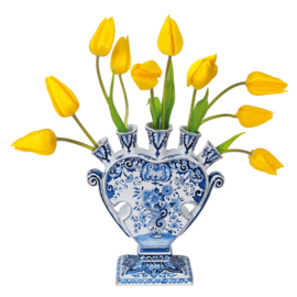 Flat Flowers Gele tulp delftsblauw