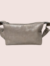 Beige leren schoudertasje Fee incl etui