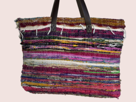 Ibiza strandtas met witte leren ster