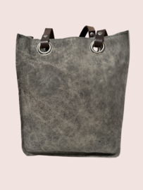 Grijs/ taupe kleurige leren shopper Fien