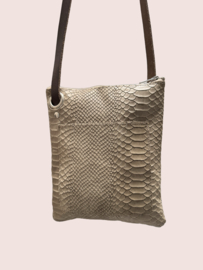 Beige/ taupe kleurige leren schoudertas  Pip