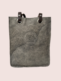 Grijs/ taupe kleurige leren shopper Fien