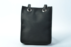 Zwarte leren shopper met koeienvacht small