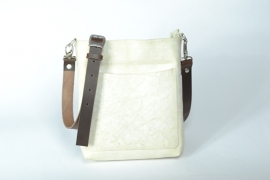 Creme kleurige leren shopper