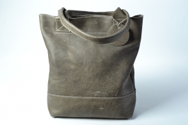 Taupe kleurige leren shopper