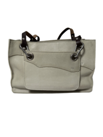 Beige leren schoudertas Suus
