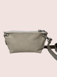 Beige leren schoudertasje Lieve mt S