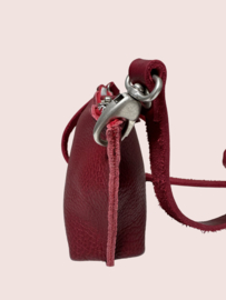 Rood leren schoudertasje Lieve mt S