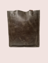 Grote groen / bruine leren shopper Juul