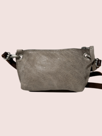 Beige leren schoudertasje Lieve mt S