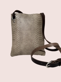 Beige/ taupe kleurige leren schoudertas  Pip