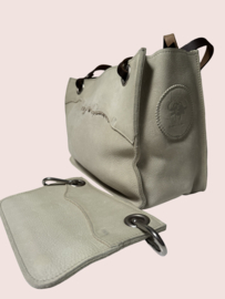 Beige leren schoudertas Suus