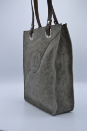 Grijs/ taupe kleurige leren shopper small