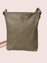 Taupe kleurige leren schoudertas Lot