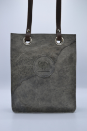 Grijs/ taupe kleurige leren shopper small