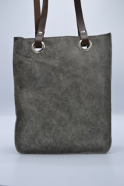 Grijs/ taupe kleurige leren shopper small