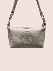 Beige leren schoudertasje Fee incl etui