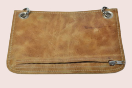 Cognac kleurige leren schoudertas Noor