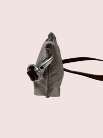 Beige leren schoudertasje Lieve mt S