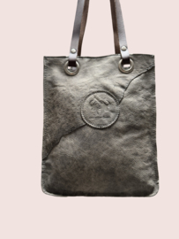 Grijs/ taupe kleurige leren shopper Fien