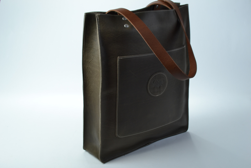 Hedendaags Grote groen / bruine leren shopper | Leren tassen | Buffalo Bags WA-65