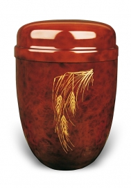 Bruine urn met graanhalm
