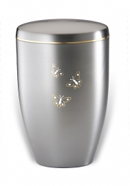 Aluminium urn met vlinders
