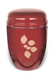 Rode urn met bladeren